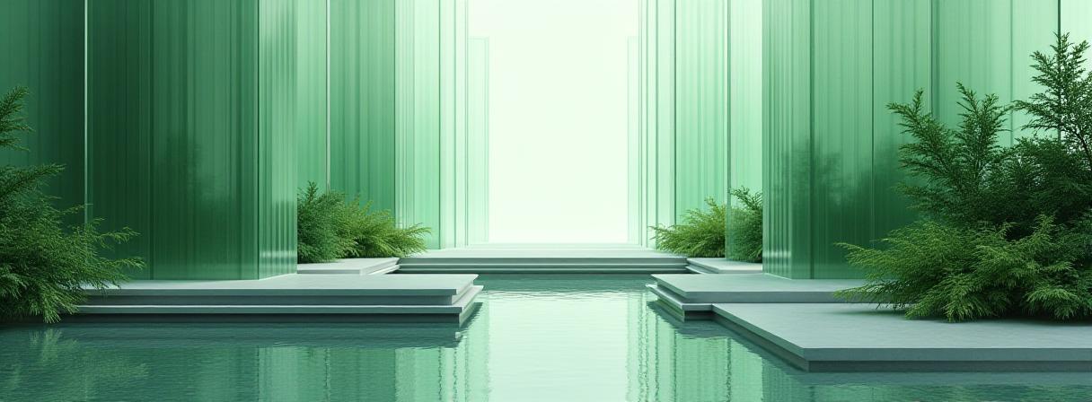 透明性と信頼を象徴する抽象的なアート