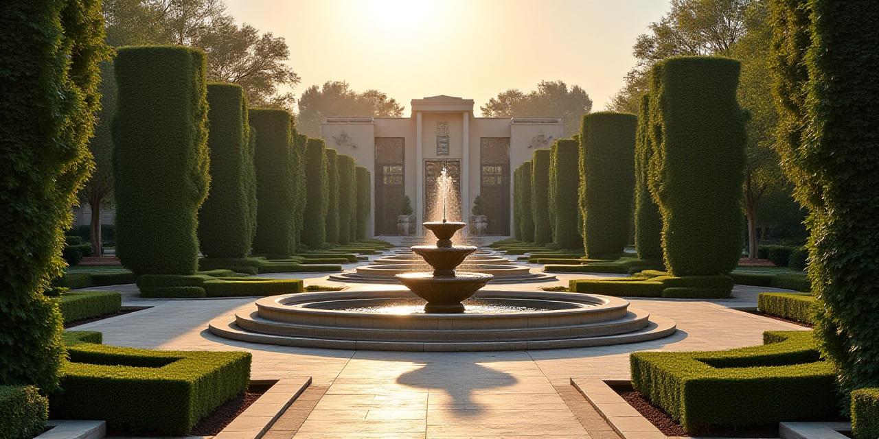 アール・デコ調のモダンな景観デザインの全景