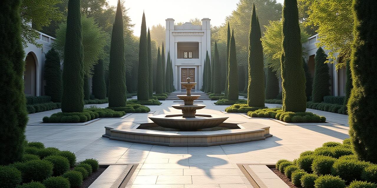 アール・デコ様式の豪華な庭園デザイン